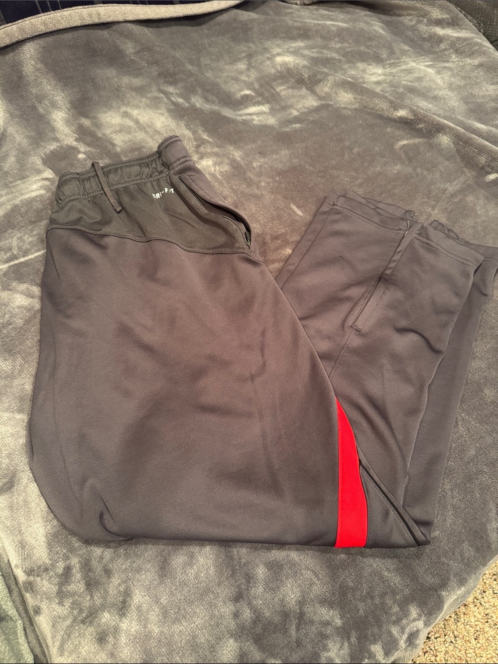 Nike Men's Black Joggers with Red Side Panel
